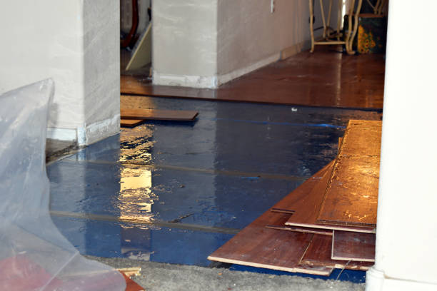 Professional Flood Damage Restoration technician working in Woodmere, NY